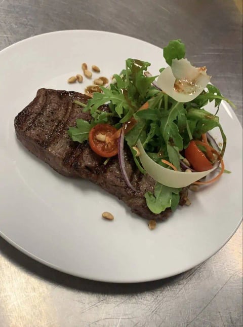 A plated course served at a private dinner
